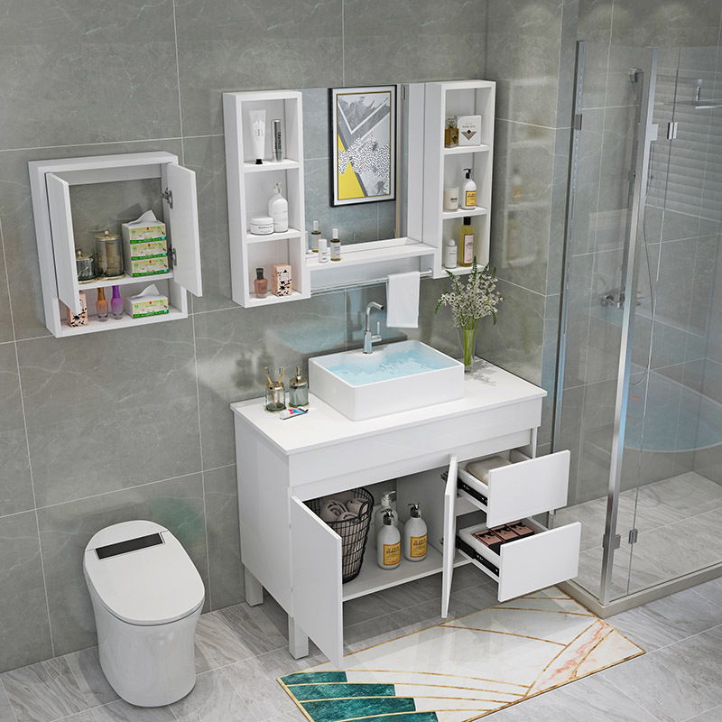北欧浴室柜组合现代简约落地式闪电客洗手洗脸盆柜组合