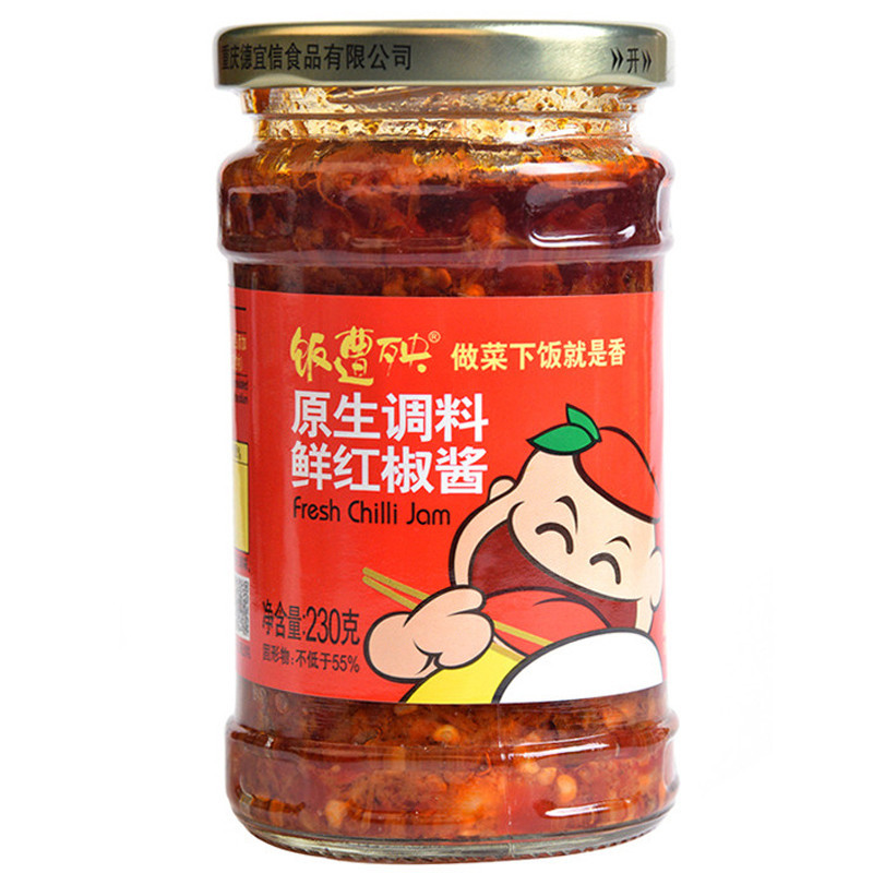 饭遭殃原生调料鲜红椒酱230g 原生调料 鲜红椒酱 重庆綦江特产