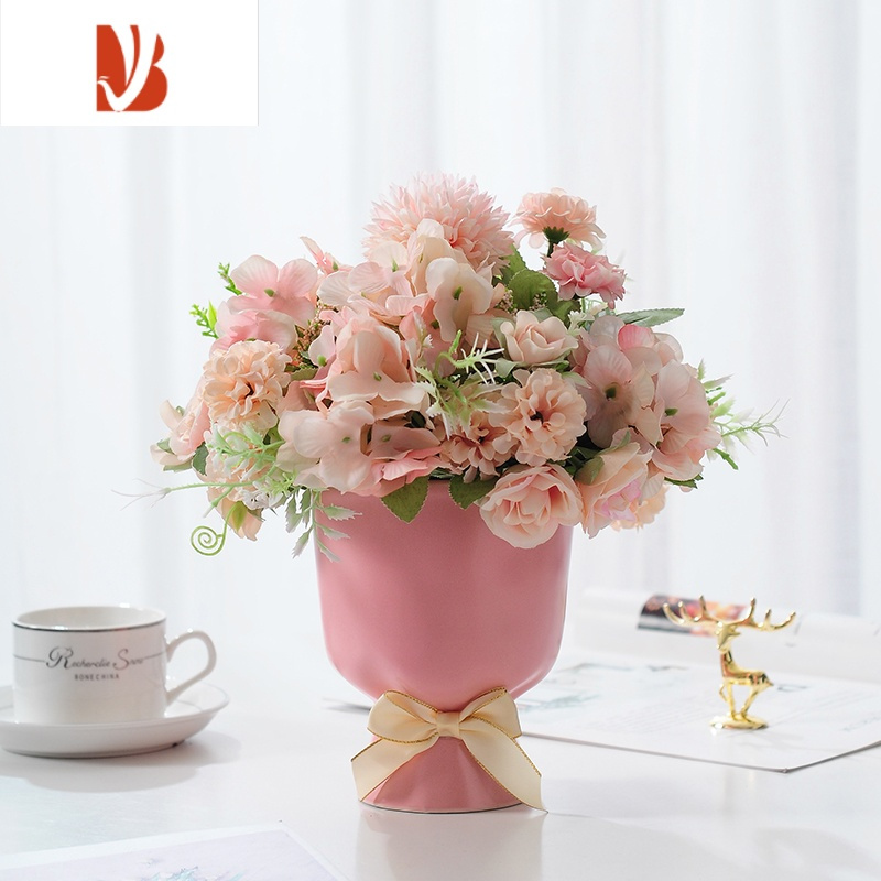 三维工匠装饰摆件三维工匠玫瑰仿真花假花干花束家居客厅餐桌花瓶电视柜茶几装饰花艺摆件手捧蝴蝶结花瓶粉红色带2束粉红花束 仿真植物 价格图片品牌报价 苏宁易购沅福易家居专营店