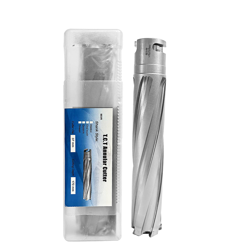 Φ37x170合金钢钻头空心钻头钻头不锈钢打孔金属合金磁力钻取芯钻头厚钢板打孔开孔器高清大图