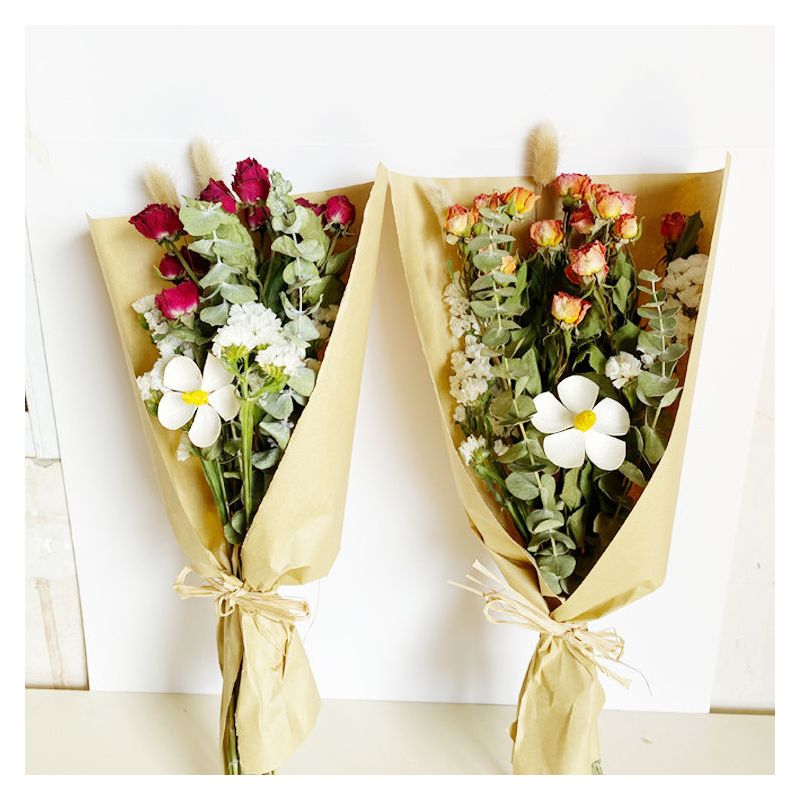 玫瑰干花花束ins北欧风简约小清新客厅家居装饰摆件永生花 满天星