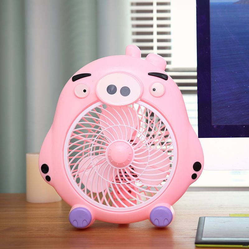 卡通电风扇台式转页扇学生宿舍迷你小风扇静音家用电扇办公室台扇 转