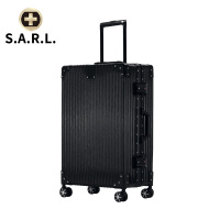 S.A.R.L瑞士拉杆箱可放17.3英寸及以上手提电脑包铝框静音万向轮旅行箱 男女海关密码锁箱 星耀黑28寸