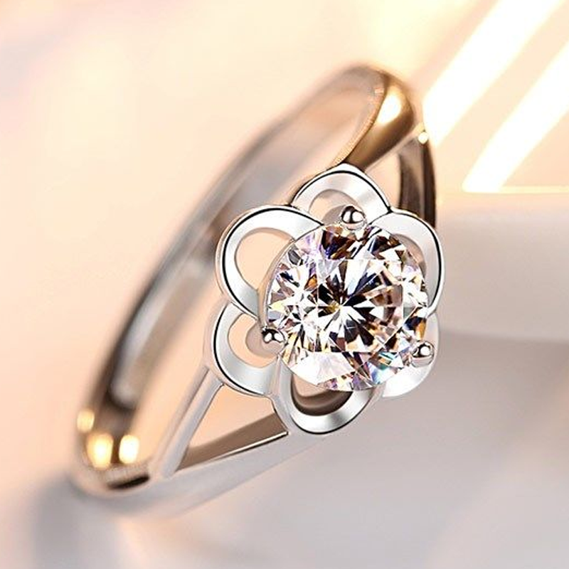 配送国鉴证书假一罚十梅花女戒指女情侣戒指结婚求婚戒指对戒精品一