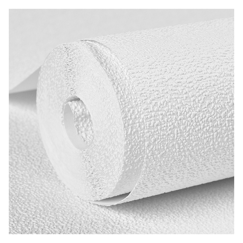 仿硅藻泥纯色素色3d立体墙纸闪电客女装纯白色北欧服装店颗粒感壁纸