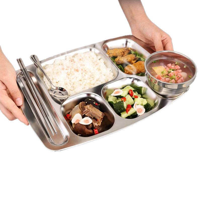是尚 不锈钢餐具套装餐盘+筷子+尖勺+汤碗 四件套/件高清大图