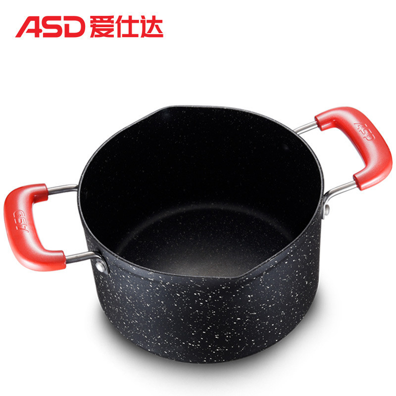 爱仕达(ASD)汤锅 TL20S1WG 20CM麦饭石色不粘汤锅双流嘴双耳家用汤锅电磁炉通用