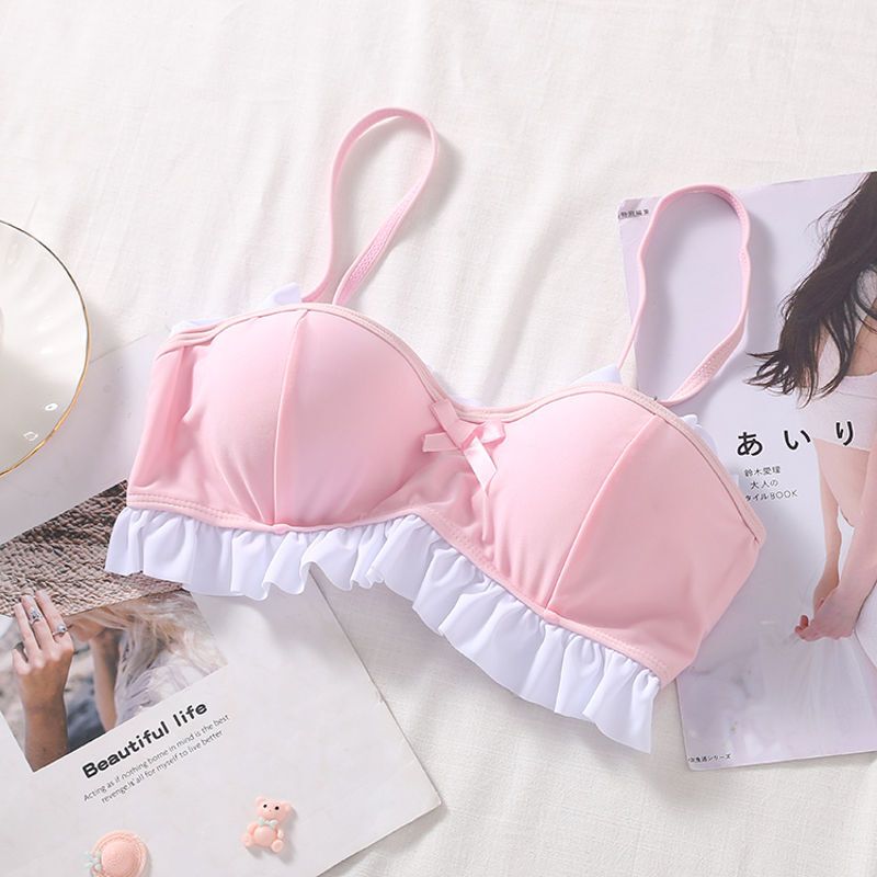 波迷娜bomina两件套泳衣套装女士日系少女有钢圈泳衣文胸荷叶泳裤套装