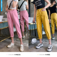 2020春季新款女士牛仔裤女时尚宽松老爹裤高腰牛仔裤女士休闲裤九分裤轻奢世家