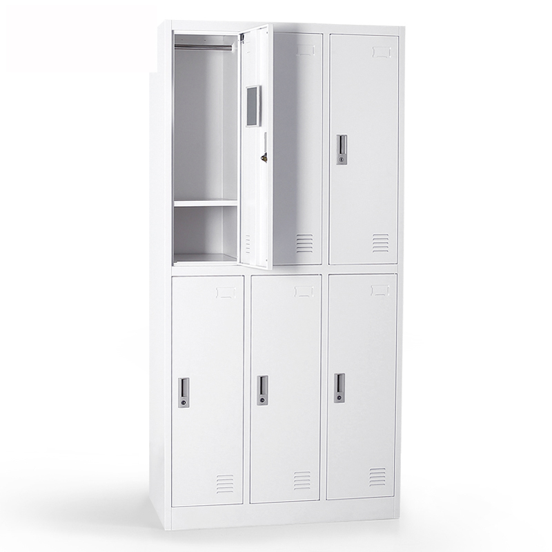 徽源昇TCJS——777 6门更衣柜铁皮柜工厂宿舍员工六门衣柜 白色0.7mm
