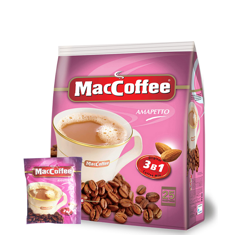 美卡菲(MacCoffee)3合1即溶咖啡 杏仁味450g (18g*25包)马来西亚进口