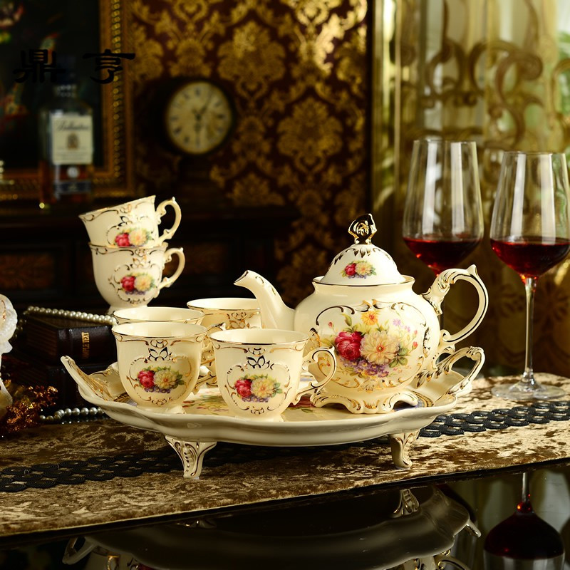 鼎亨陶瓷咖啡具水具套装欧式茶具英式下午茶茶具茶壶茶杯咖啡杯