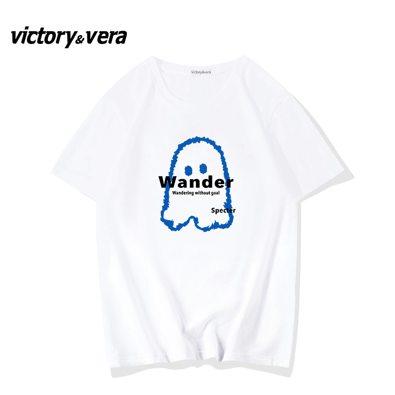 Victory&vera夏季百搭ins韩版宽松高级感白色T恤女vibe风炸街上衣