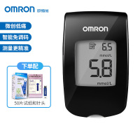 欧姆龙(OMRON) HGM-121电子血糖仪 免调码 测血糖 家用 正品 虹吸式 配50片试纸+50支采血针