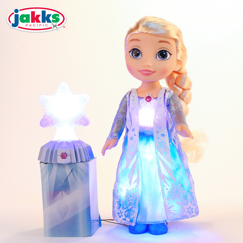 jakks 迪斯尼女孩玩具 冰雪奇缘艾莎发光公仔29775