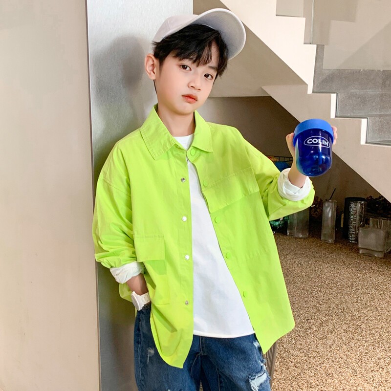 乌鹿儿童装男童春装衬衫2022年新款儿童白色春秋款男孩长袖纯棉衬衣潮