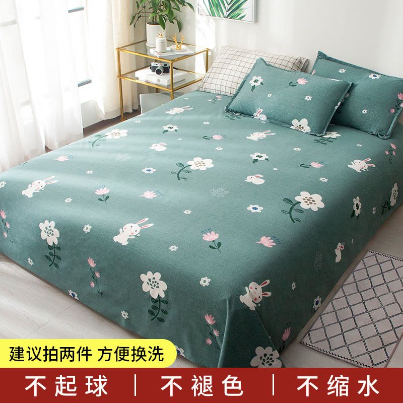 双人床家用单件床单 学生宿舍被单 1.0米m磨毛炕单女图片