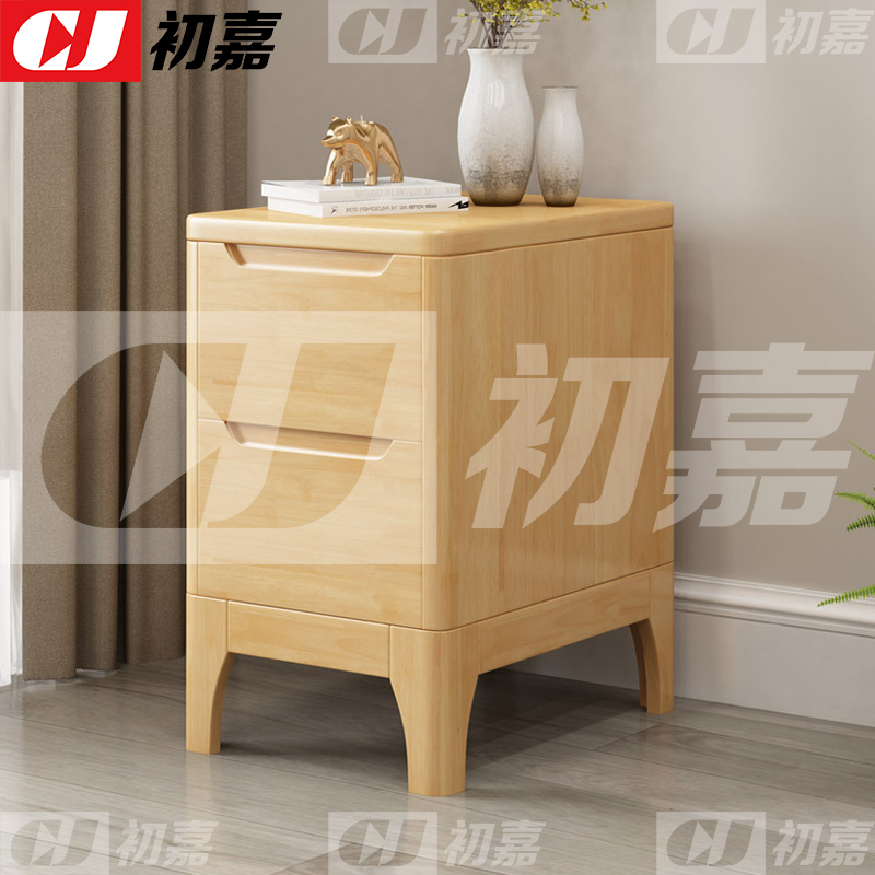 初嘉(CJ) 床头柜原木色床边收纳储物柜 350*410*500