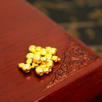 素竹 足金/黄金金条 素竹系列葫芦金豆1克 黄金摆件 投资收藏赠礼 9999金葫芦 可回购
