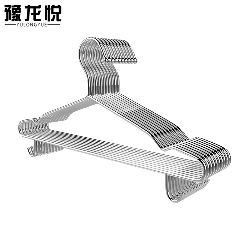豫龙悦不锈钢衣架 不锈钢衣架带钩50cm30个/组