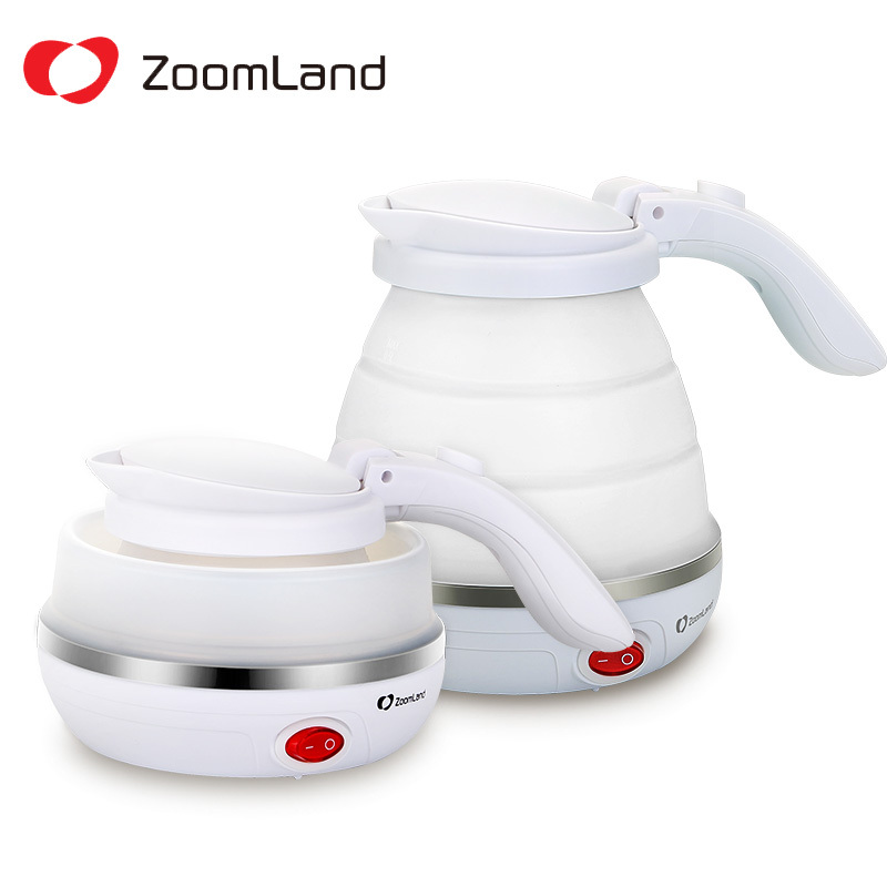 卓朗Zoomland/ F-011A迷你可折叠旅行烧水壶硅食品级胶电热水壶0.5L便携家用电水壶 自动断电 旅行双电压