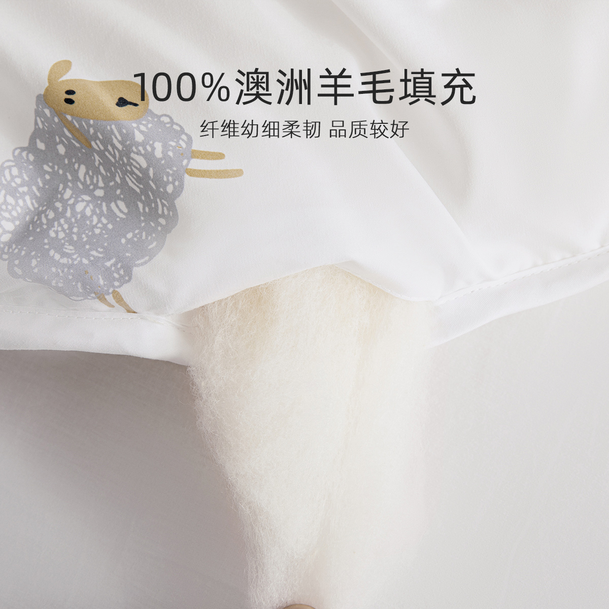 水星家纺100%澳洲羊毛抗菌防螨四季被加厚被二合一被子学生宿舍单双人保暖被芯 羊卷卷澳洲羊毛被高清大图