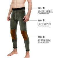红蜻蜓(RED DRAGONFLY)男士保暖裤加绒加厚舒适艾草绒打底棉裤秋裤线裤