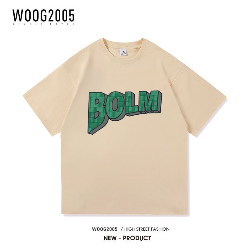 WOOG2005ins火原宿港风情侣上衣宽松韩版潮牌字母印花短袖T恤潮