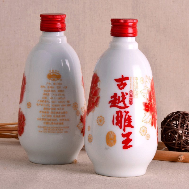 古越龙山绍兴黄酒 古越雕王黄酒半甜型 370ML*6瓶整箱