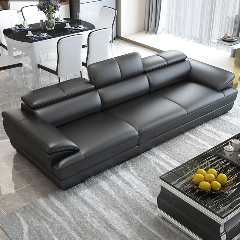 唐臻北欧真皮创意转角头层牛皮三人位客厅组合大小户型现代简约沙发