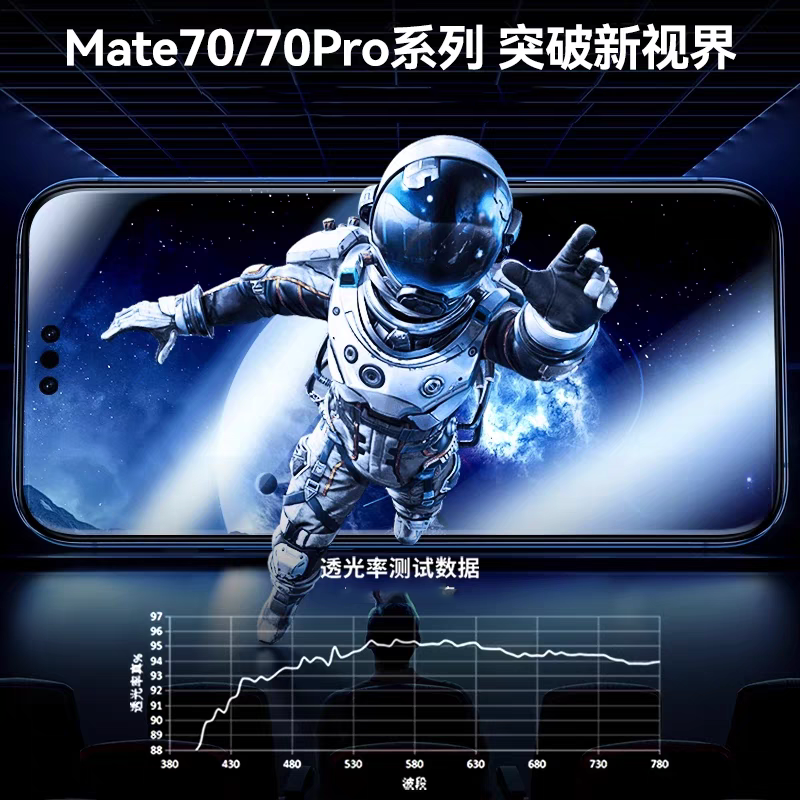 KONEL 适用于mate70全胶防爆钢化膜mate70pro/pro+高清裸机耐磨防刮全屏高清手机保护膜