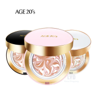 AGE20'S 爱敬 新水光控油平衡遮瑕气垫BB霜SPF50+PA+++任何肤质通用14g*2 送替芯 白13#靓白色