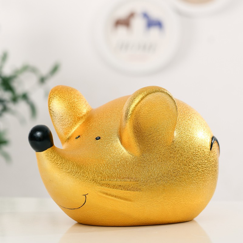 2020鼠年老鼠存钱罐不可取大容量储蓄罐过年送礼陶瓷家居摆件 三维