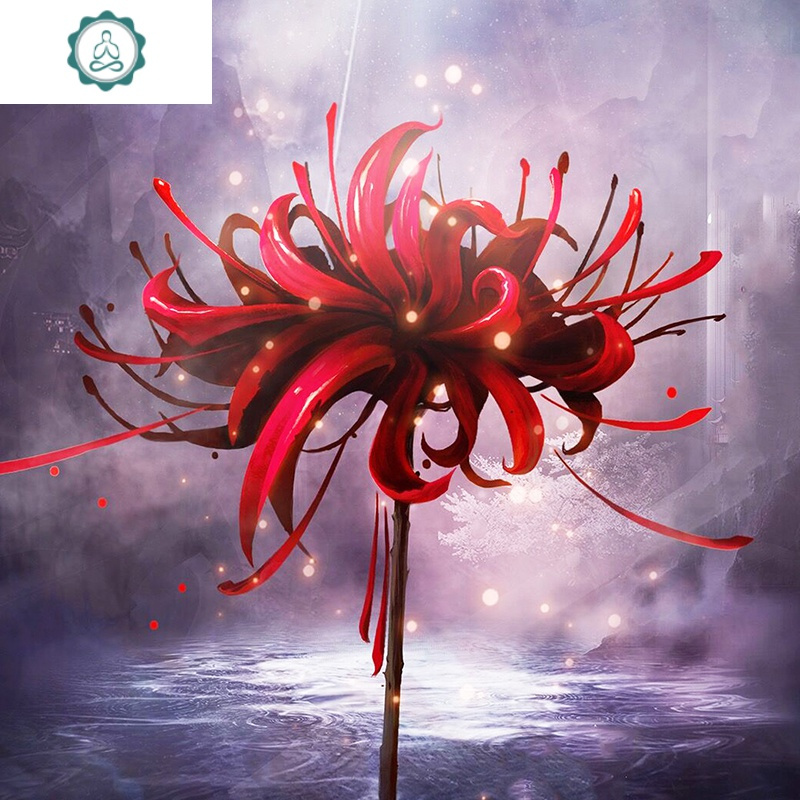 带框十字绣线绣小件2019新款彼岸花简单绣diy卧室刺绣古风自己绣封后