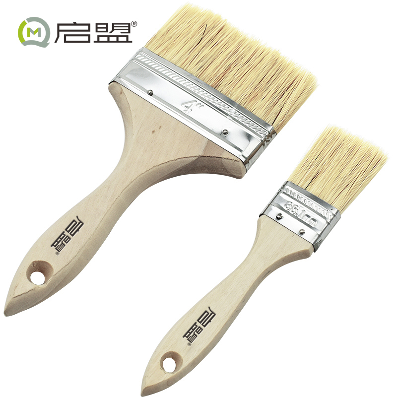 启盟QM-80084油漆刷猪毛刷猪鬃刷毛刷刷子加厚4寸