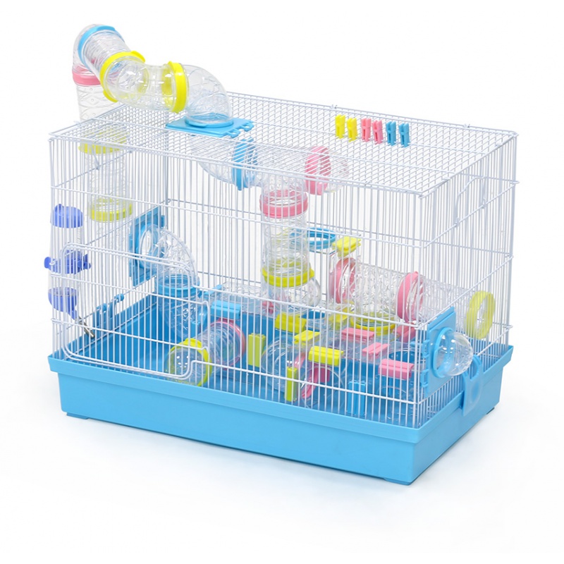 仓鼠笼子DIY豪华外接管道笼超大仓鼠基础笼双层金丝熊花枝鼠别墅高清大图