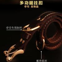 狗狗真皮项圈中大型小型犬金毛泰迪柯基狗颈圈牛皮脖圈项链可调节 头层牛皮-咖啡 XXS 带宽1.2cm 建议3-8斤