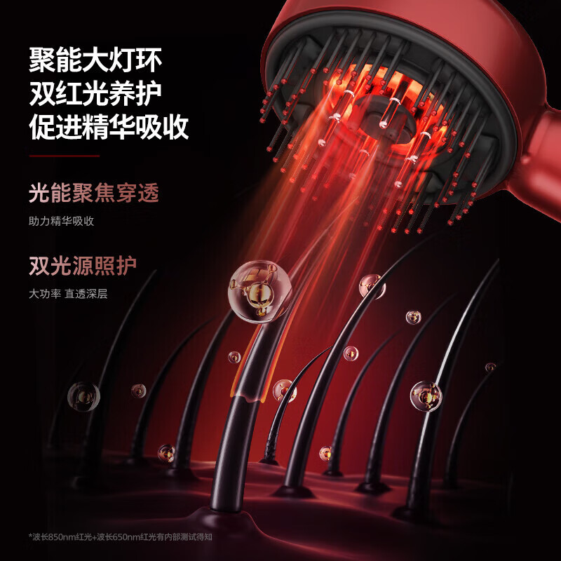 飞利浦(PHILIPS)按摩梳 智能导液养护 SPA级头皮护理 EMS双红光养护头皮头部按摩器 PPM5303H高清大图