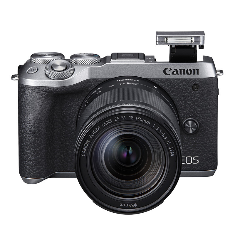 佳能(Canon) EOS M6 Mark II (15-45 IS STM+55-200 IS)(银色)数码微单相机 约3250万像素