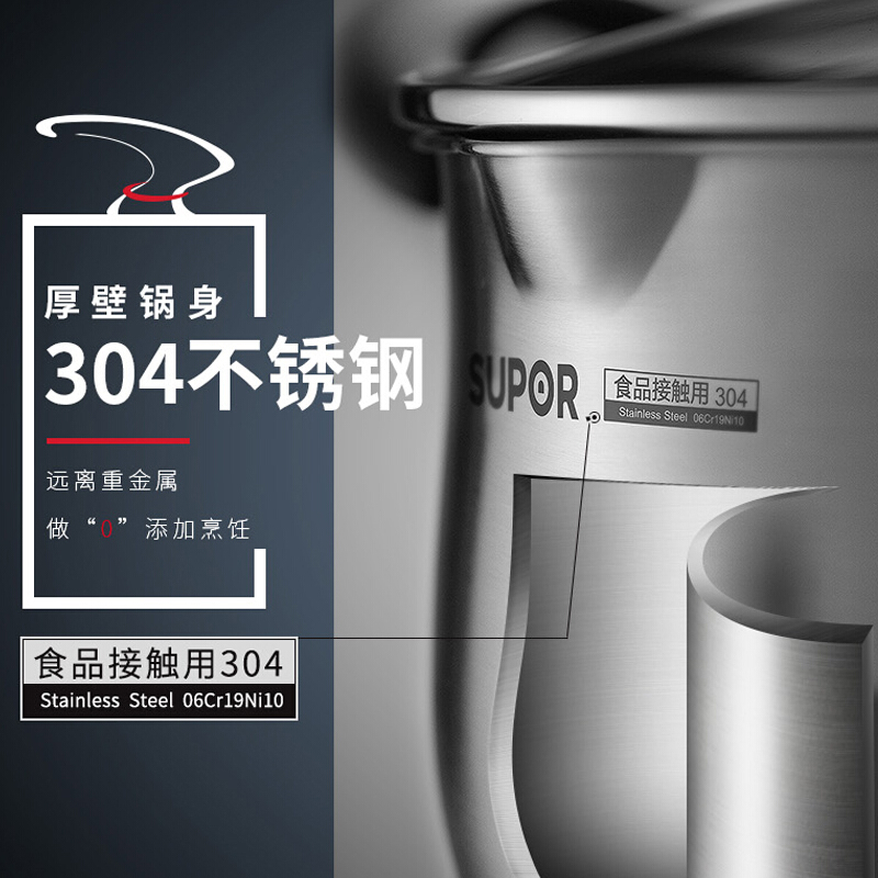 苏泊尔(SUPOR)三层复合底汤锅 不锈钢汤锅奶锅可立盖煮面煮粥锅电磁炉燃气可用高清大图