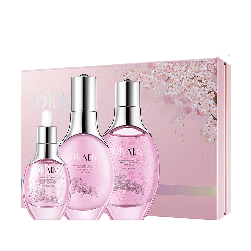 欧佩肌肽花润光感莹透三件套补水保湿水乳精华套盒护肤品