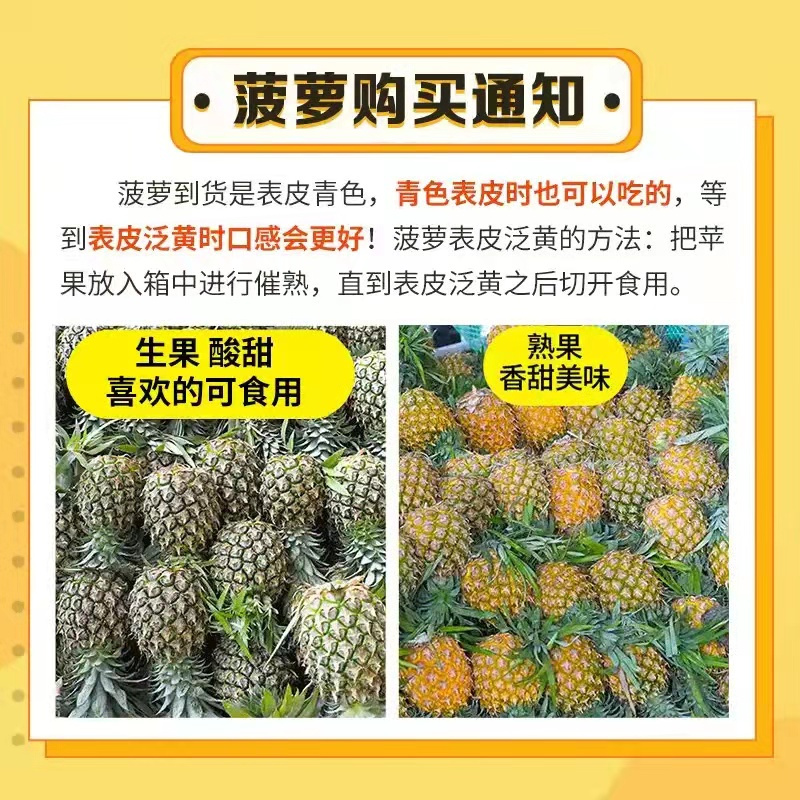 泰国菠萝小菠萝5斤/8斤当季应季水果酸甜可口现摘香水菠萝