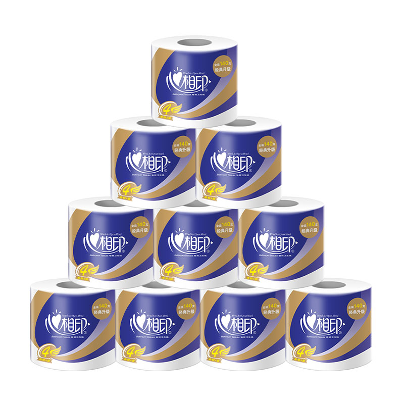心相印 140克10粒装四层卷筒卫生纸*1提(若发生缺货替换成卷装发货)