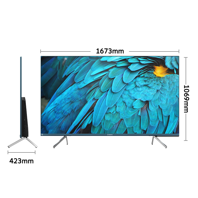 skyworth创维75q4075英寸点翠工艺全面屏超清薄全时ai远场语音4k超