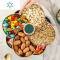 三维工匠2021新款旋转水果盘家用客厅茶几糖果零食瓜子干果收纳盒花瓣网红 双层/花瓣糖果盒-奢华绿