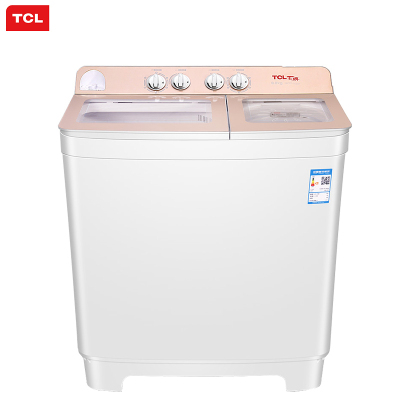 2公斤 半自动双缸洗衣机 洗脱分离 玻璃盖板 喷淋漂洗(芭蕾白) tcl