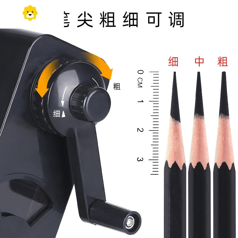 喻娄素描专用削笔器美术生专业绘画手摇铅笔刀炭笔卷笔刀手动削笔刀学生刨笔机铅笔旋笔刀小型便携绞笔转笔刀 黑色