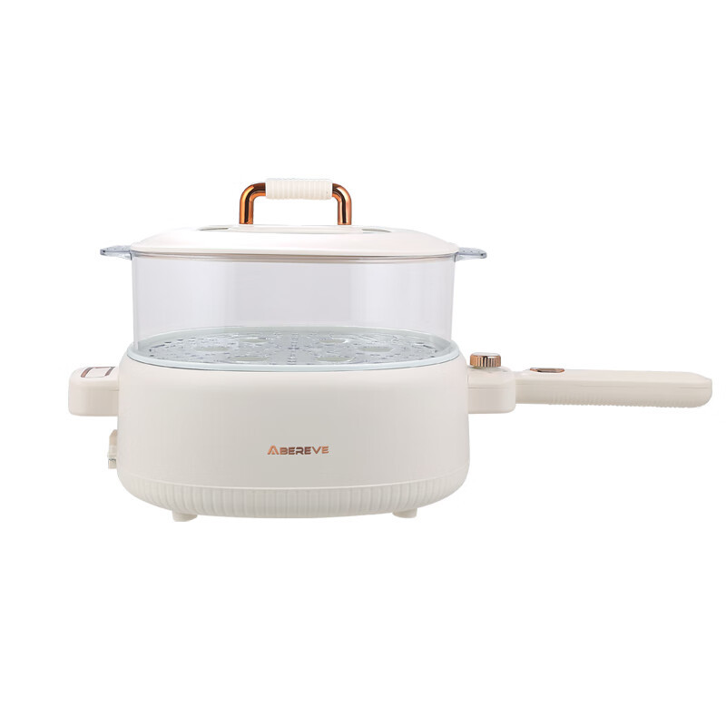 Abereve艾贝丽多功能锅4.5L蒸煮一体锅1500W大火力电炒锅火锅专用涮烤锅【分体式手柄】ABL-DYG45