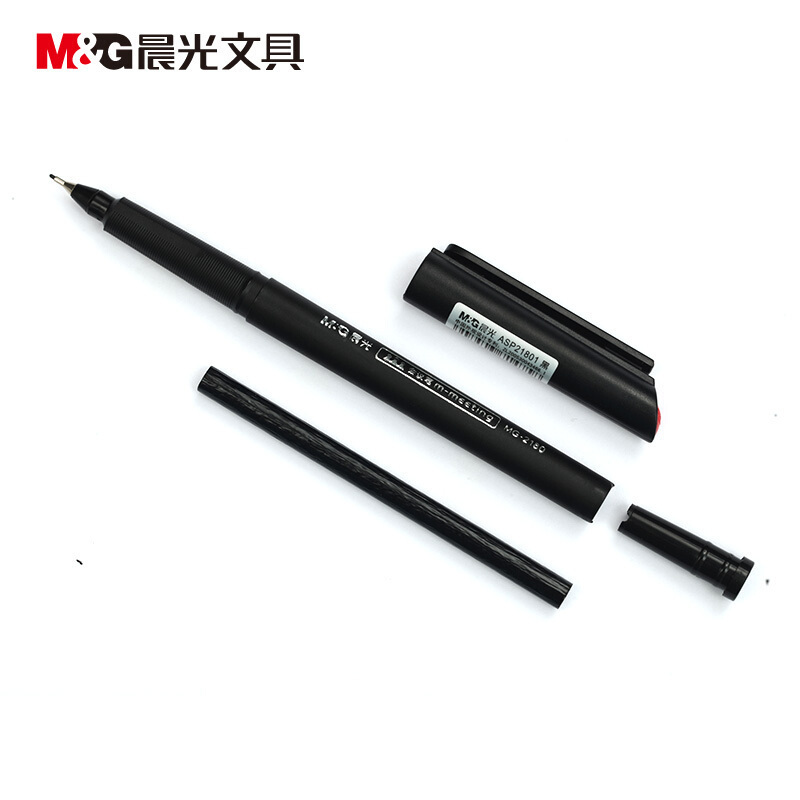 晨光(M&G)MG2180 拔盖会议笔 黑色 0.5mm 12支/件 2件装高清大图