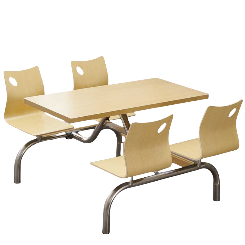 铭思达不锈钢连体餐桌120*80*75cm张高清大图